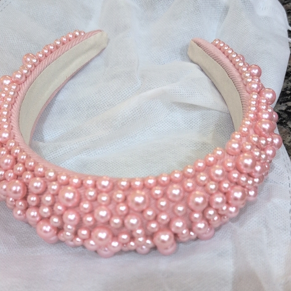 unbranded Accessories - Chic Pink Pearl Embellished Headband